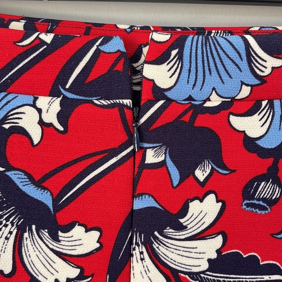 J. Crew Factory Floral Print Pencil Skirt - Red/Navy - size 8 - Picture 5 of 7